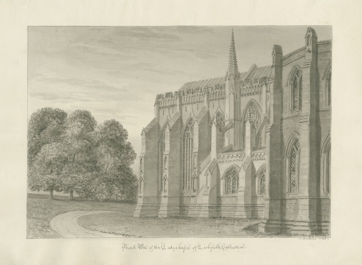Lichfield Kathedrale - Nordansicht von John Buckler