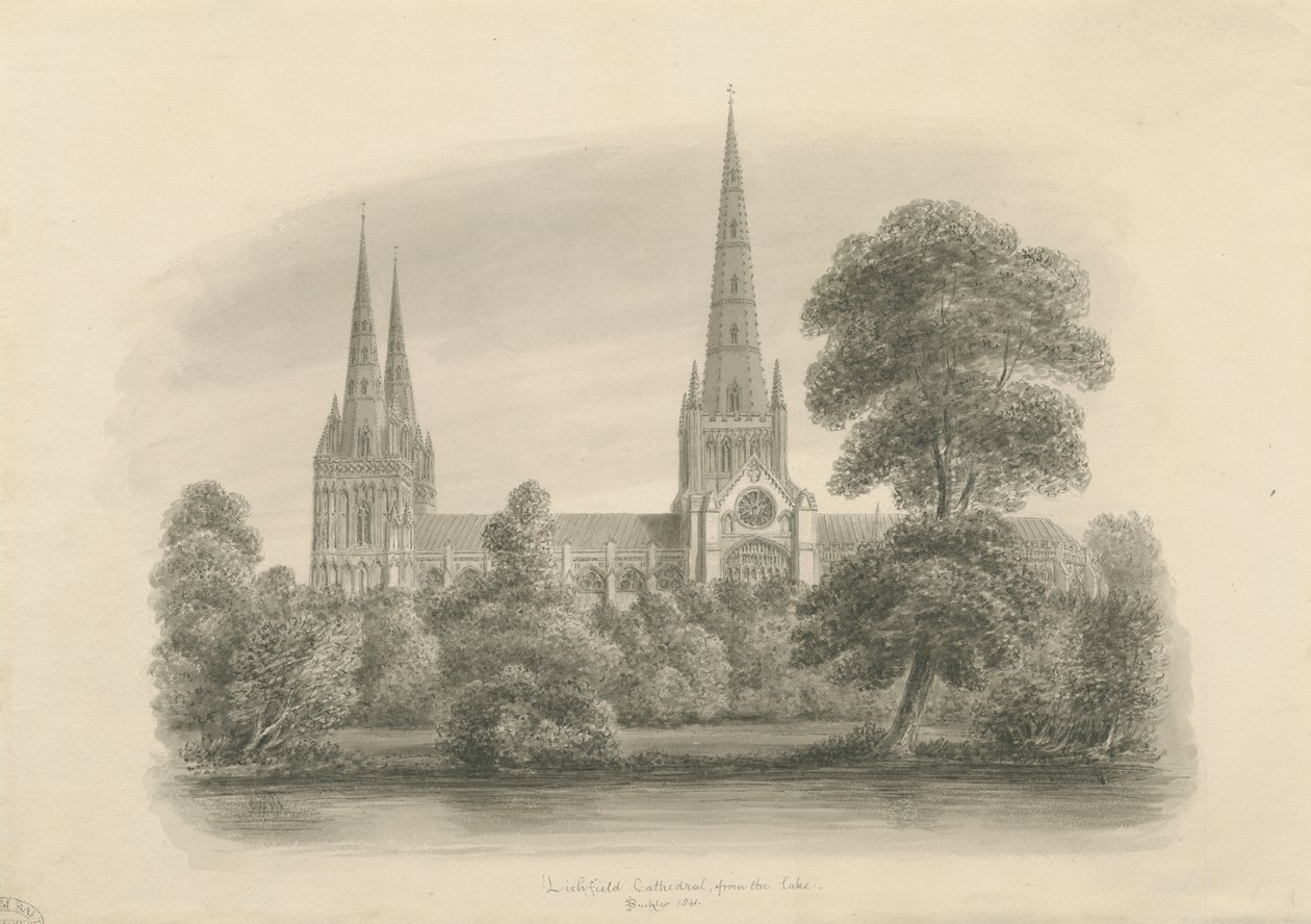 Lichfield Kathedrale - Südansicht von John Buckler