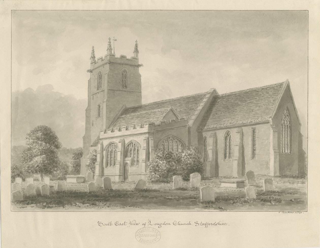 Longdon Kirche von John Buckler