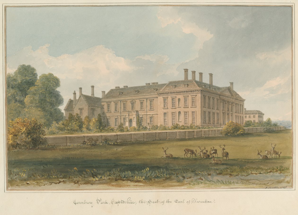 Oxfordshire - Cornbury Park, 1826 von John Buckler