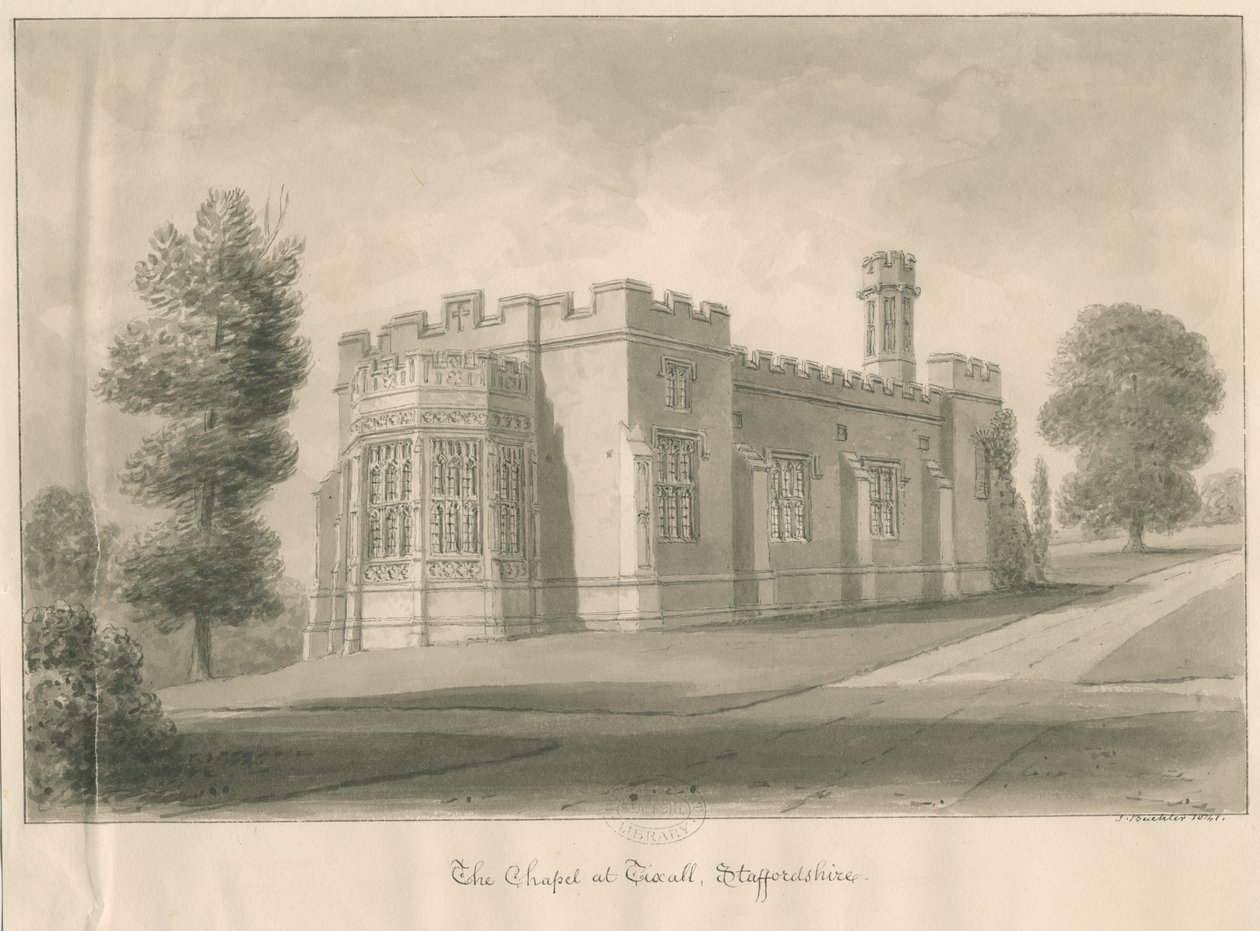 Tixall - Kapelle in Tixall Hall von John Buckler