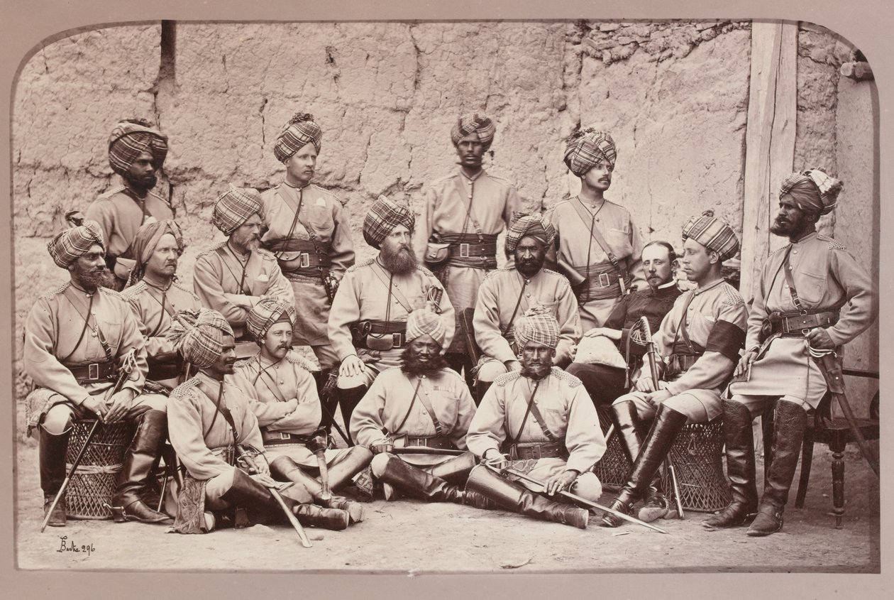 Britische und einheimische Offiziere, 3. Regiment der Bengalischen Kavallerie von John Burke