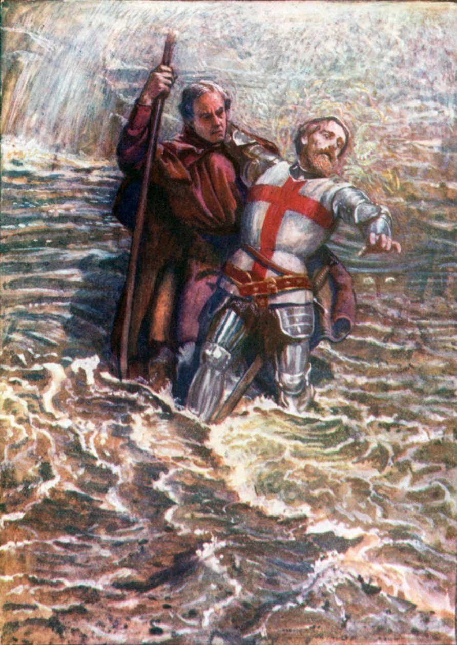 Hoffnung hilft Christian, den Fluss zu überqueren von John Byam Liston Shaw