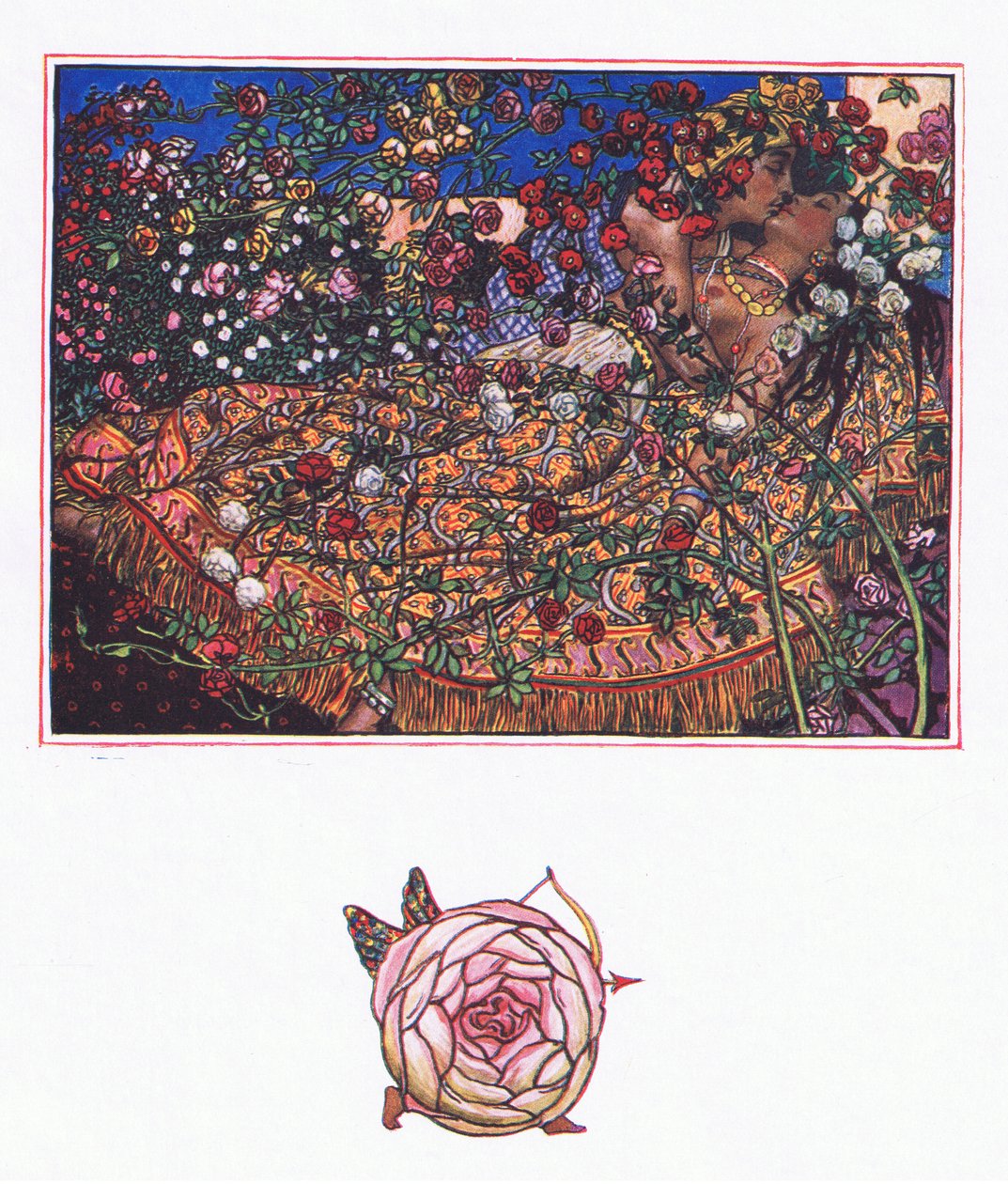 Lied von Gulbaz, Illustration aus The Garden of Kama (and other lyrics from India), 1920 von John Byam Liston Shaw