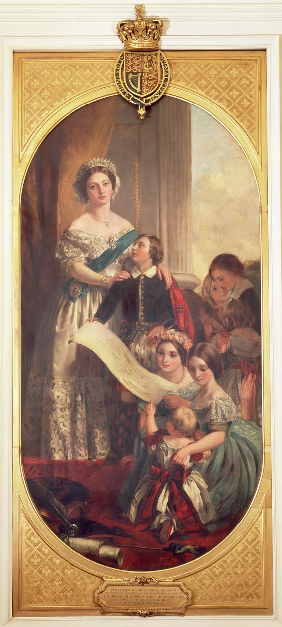 Königin Victoria (1819-1901) mit Albert Edward, dem Prinzen von Wales, Victoria, der Prinzessin Royal und anderen Mitgliedern der königlichen Familie, 1864 von John Calcott Cope