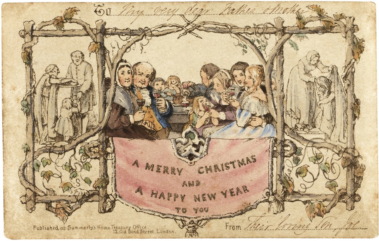 Die erste Weihnachtskarte, 1843 von John Callcott Horsley