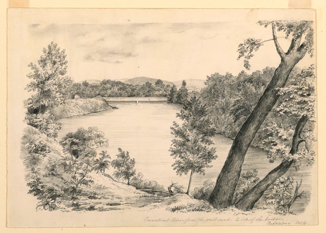 Ansicht des Connecticut River, nahe Brattleboro, Vermont, 1854 von John Cheney