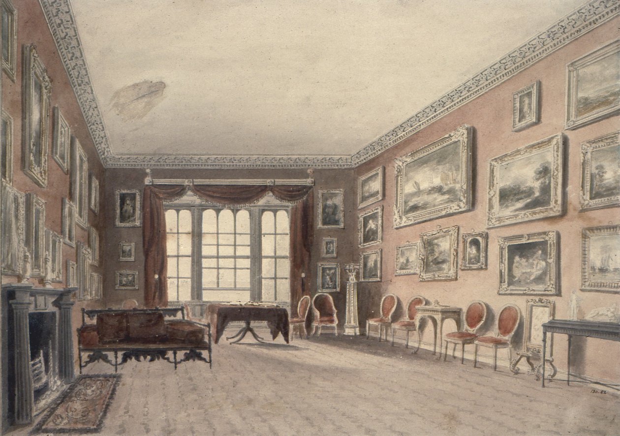 Die Galerie in Browsholme, in der Nähe von Clitheroe, Yorkshire von John Chessell Buckler