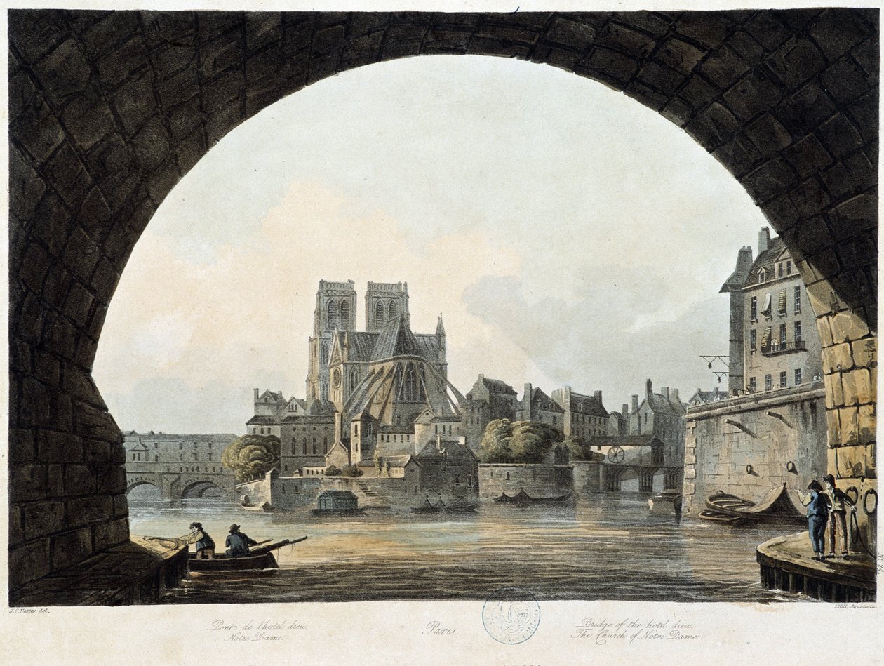 Paris: Notre Dame - in „Paris vu par J.C. Mats“, ed. Miller, London von John Claude Nattes