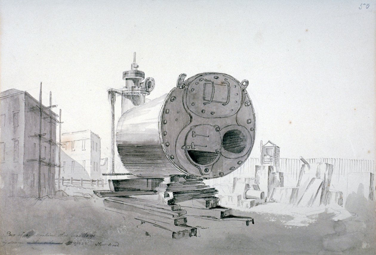 Dampfmaschine, New Road, Islington, London, 1808 von John Claude Nattes