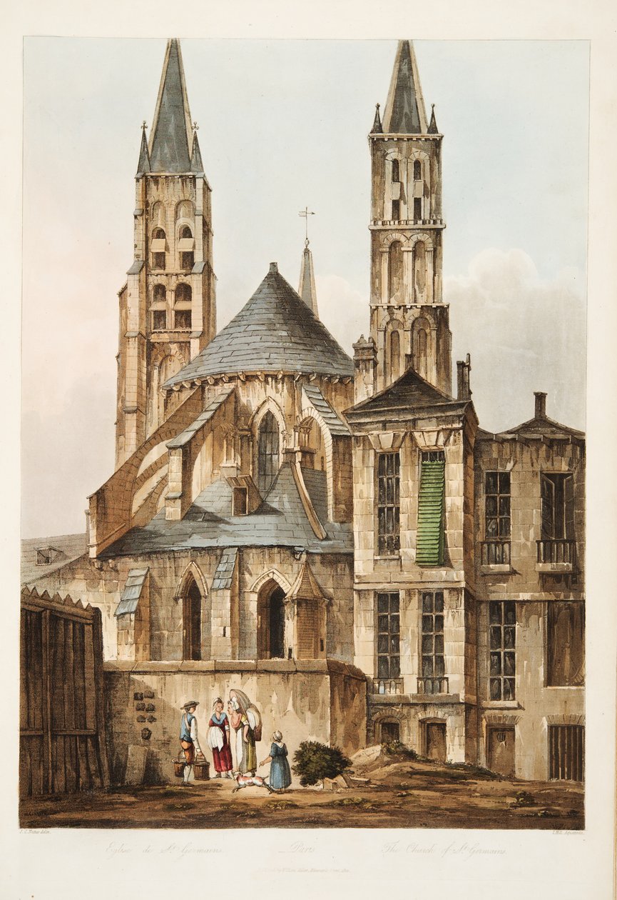 Die Kirche von St. Germains, Illustration aus Versailles, Paris und Saint Denis, veröffentlicht 1810 von John Claude Nattes