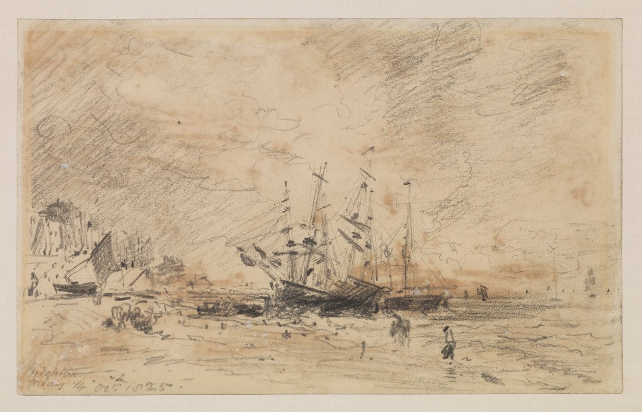 Kohlenarbeiter am Strand von Brighton, 14. Oktober 1825 von John Constable
