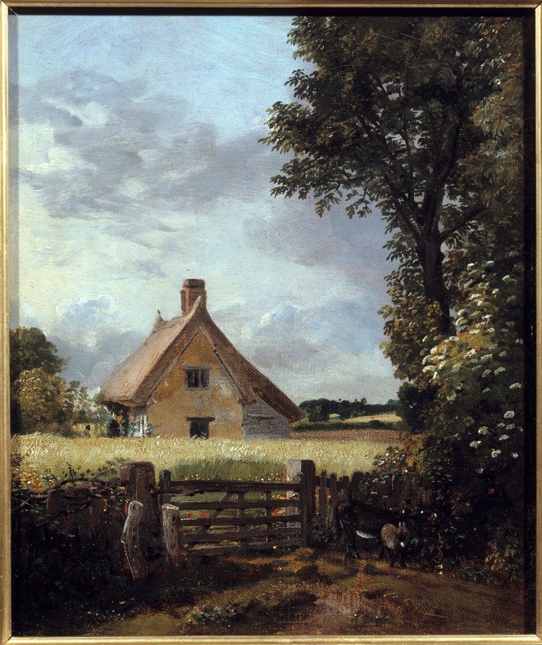 Hütte in einem Weizenfeld von John Constable