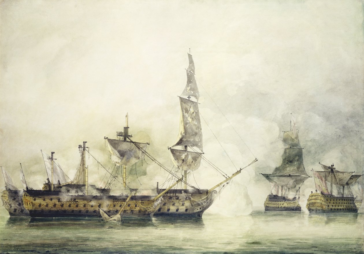 H.M.S. Victory in der Schlacht von Trafalgar, 1805 von John Constable