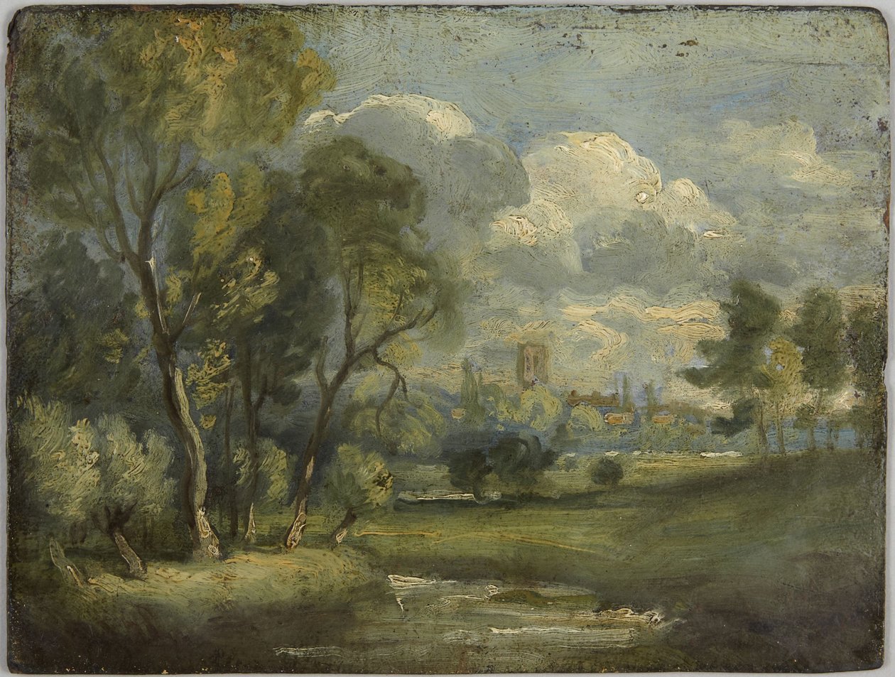 Recto: Flusswiese, Skizze; Verso: Weiden, Skizze von John Constable
