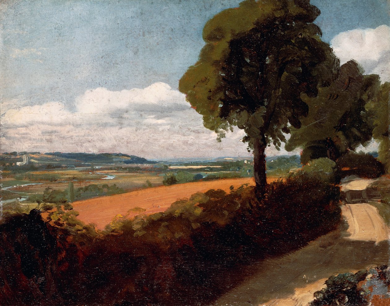 Blick von einer Straße nach East Bergholt von John Constable