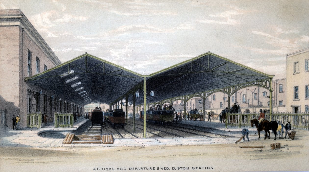 Ankunfts- und Abfahrtshalle, London, 1839 von John Cooke Bourne