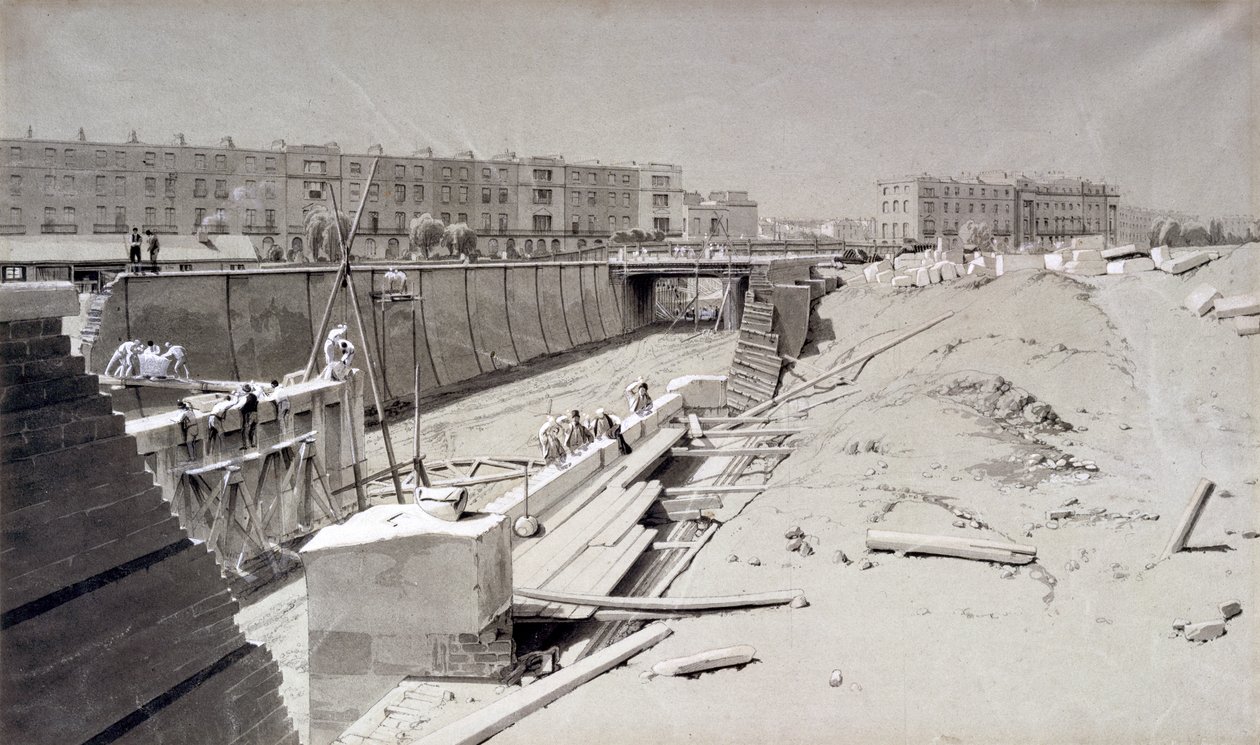 Hampstead Road Bridge, von der Camden-Seite, 11. August 1836 von John Cooke Bourne