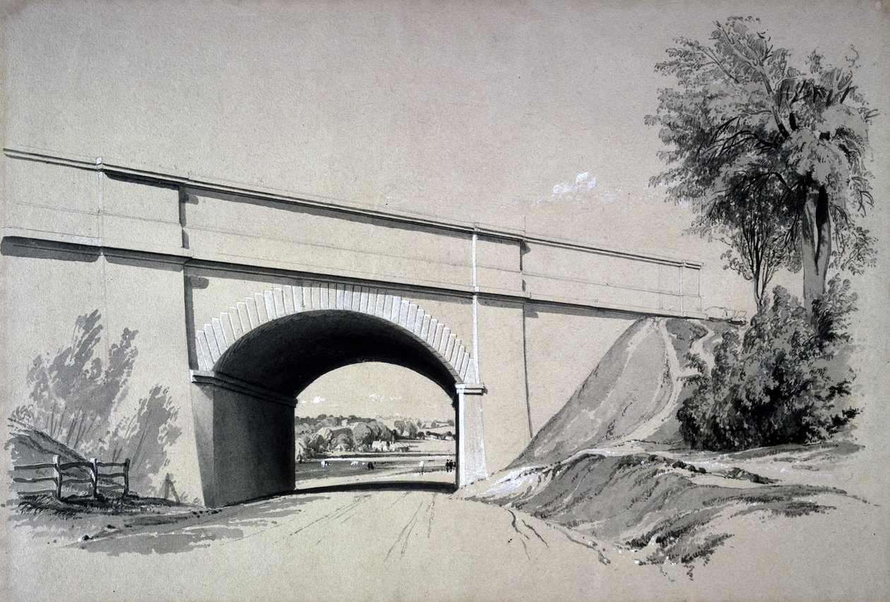 Schräge Brücke, Boxmoor, Hertfordshire, 12. Juni 1837 von John Cooke Bourne