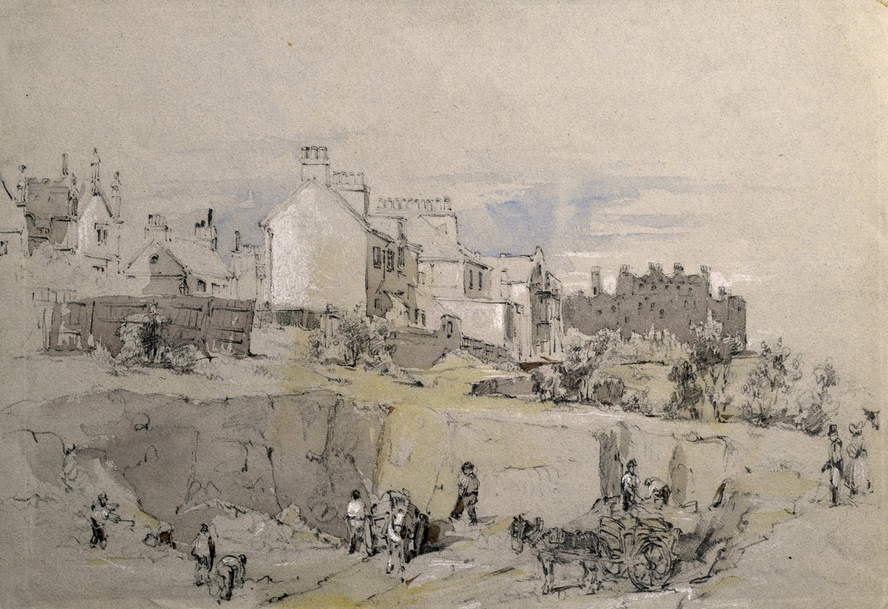 Park Street, Camden Town, ca. 1836-39 (Bleistiftzeichnung) von John Cooke Bourne