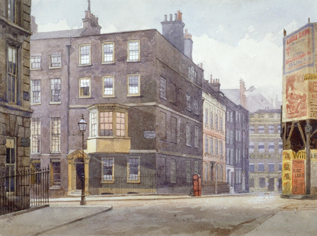 Ansicht der Kreuzung von Howard Street und Norfolk Street, London, 1880 von John Crowther