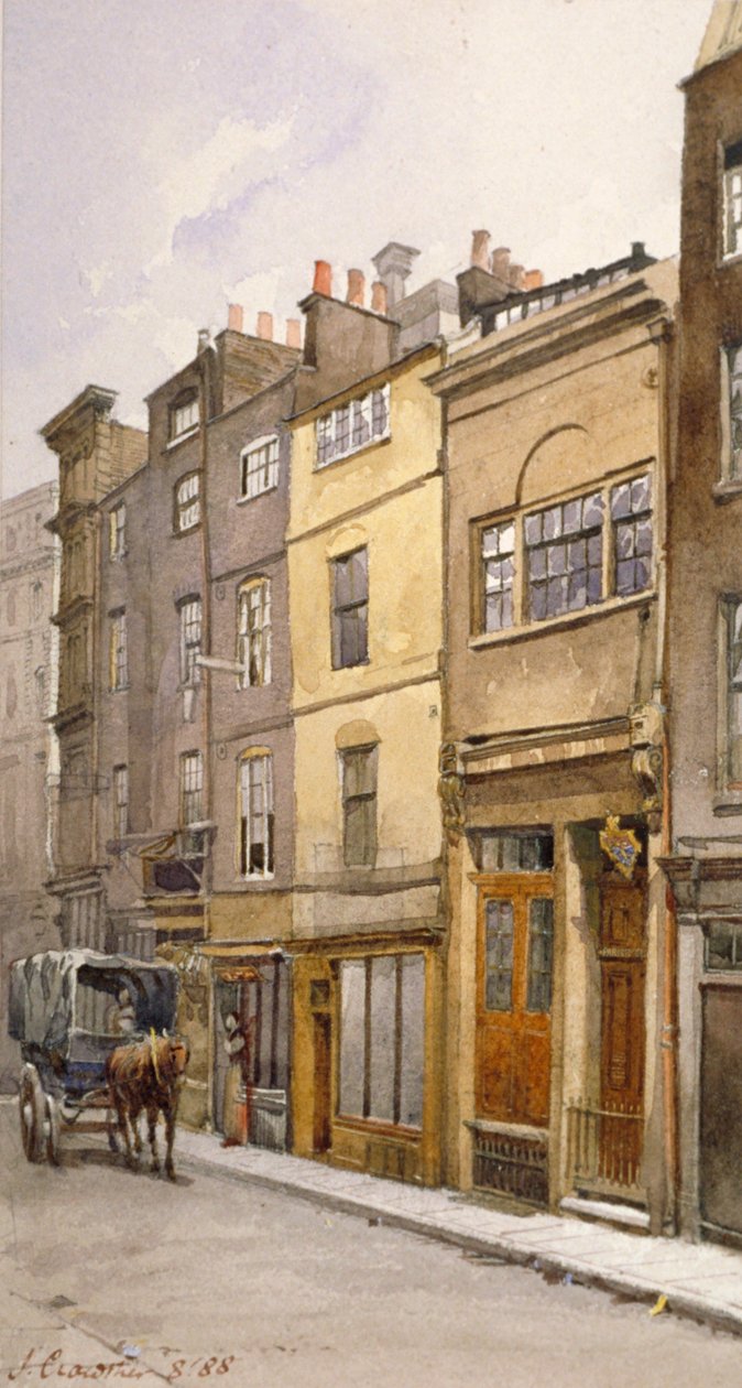 Ansicht der Gemeindeschreiberhalle, Silver Street, London, 1888 von John Crowther