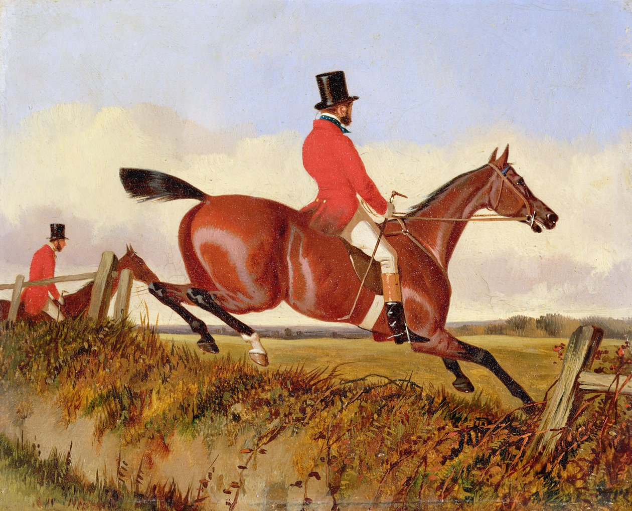 Fuchsjagd: Überqueren eines Grabens, um 1840 von John Dalby