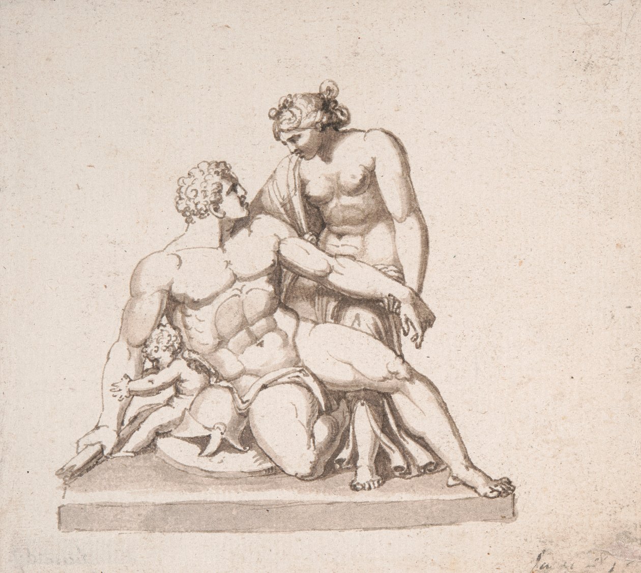 Studie einer Skulpturengruppe: Mars, Venus und Amor von John Deare