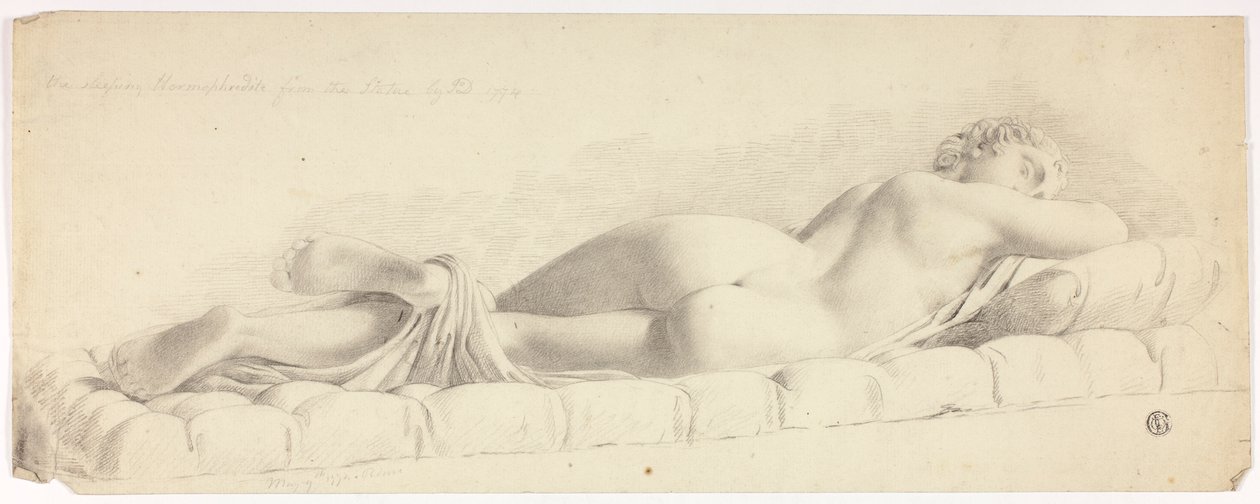 Antike Statue des schlafenden Hermaphroditen von John Downman