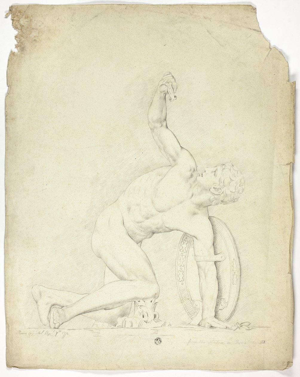 Verwundeter Krieger von der Statue in Rom von John Downman