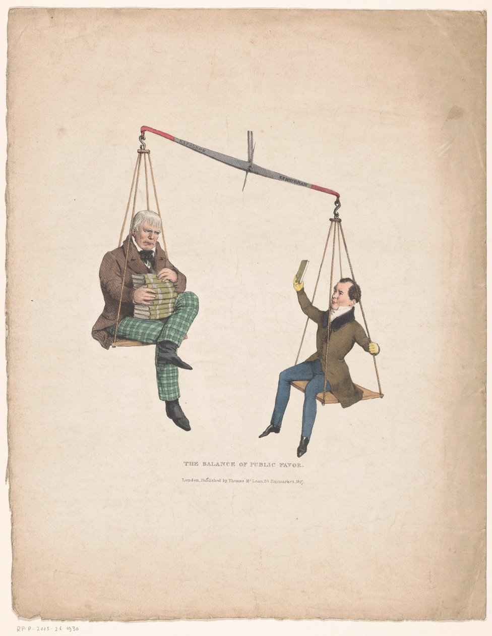 Waage mit den Schriftstellern Walter Scott und Thomas Moore von John Doyle