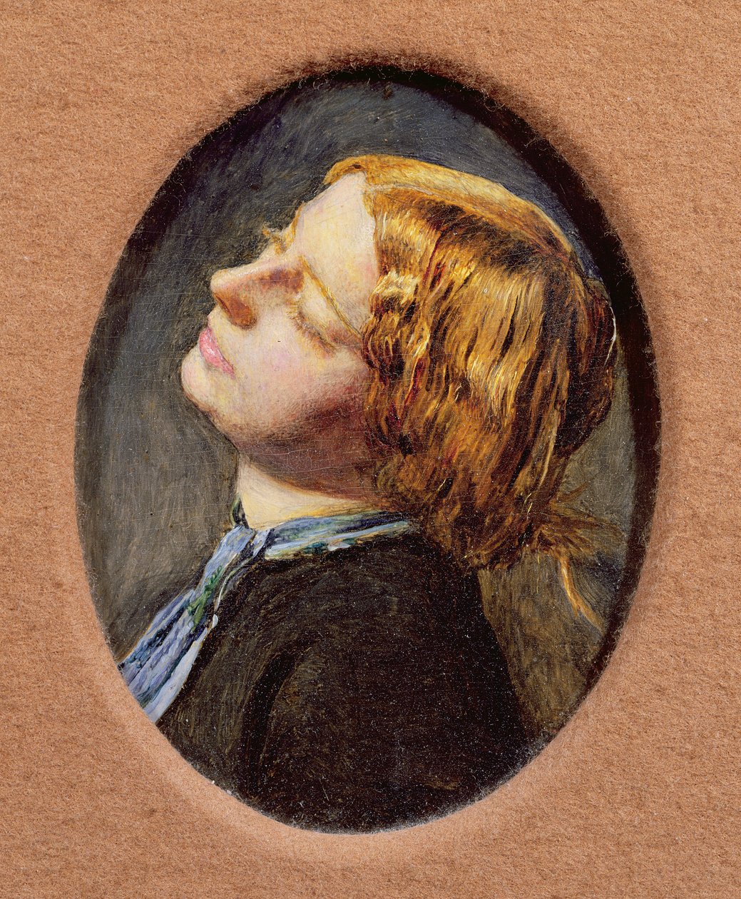 Kopf von Mariana, Studie für Mariana in der Grabenburg von John Everett Millais