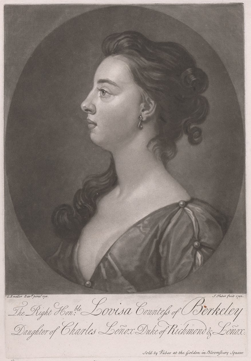 Die Rechte Ehrenwerte Louisa Gräfin von Berkeley, Tochter von Charles Lenox Herzog von Richmond und Lenox von John Faber the younger