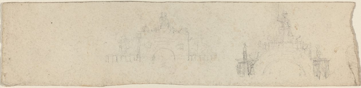 Studien für einen Triumphbogen, gekrönt von Britannia (recto und verso) von John Flaxman