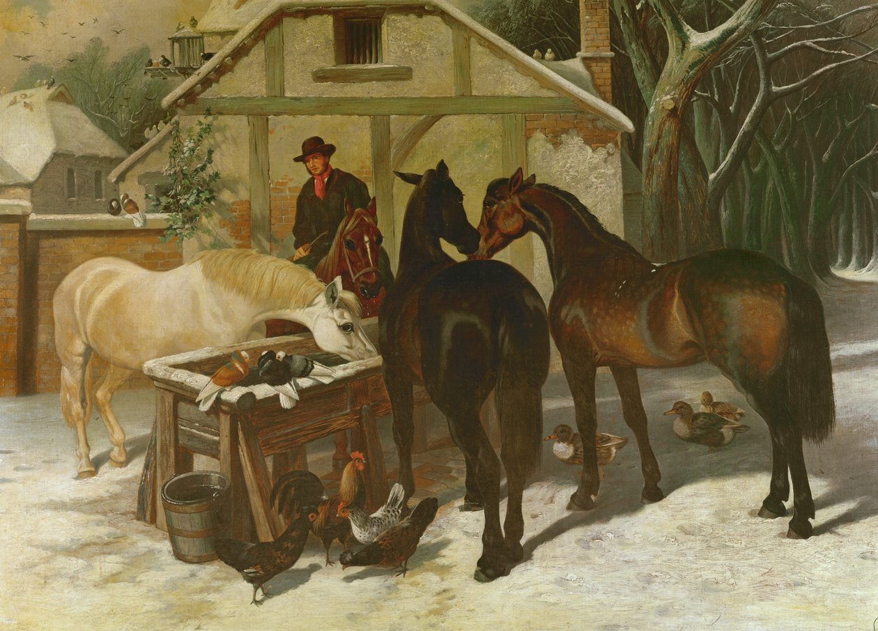 Am Wassertränke im Winter von John Frederick Herring Senior