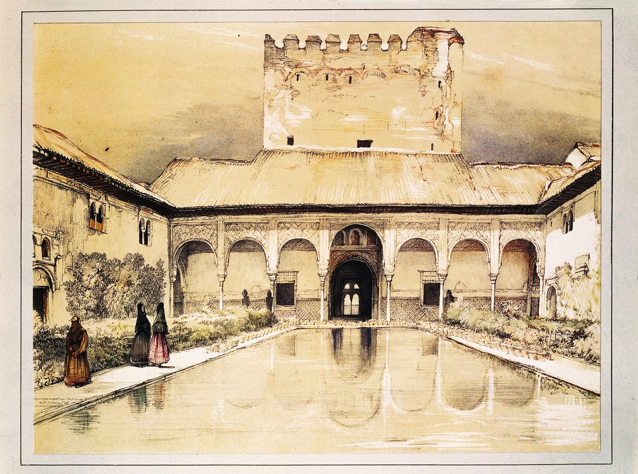 Die Alhambra von Granada, Farblithographie von John Frederick Lewis von John Frederick Lewis