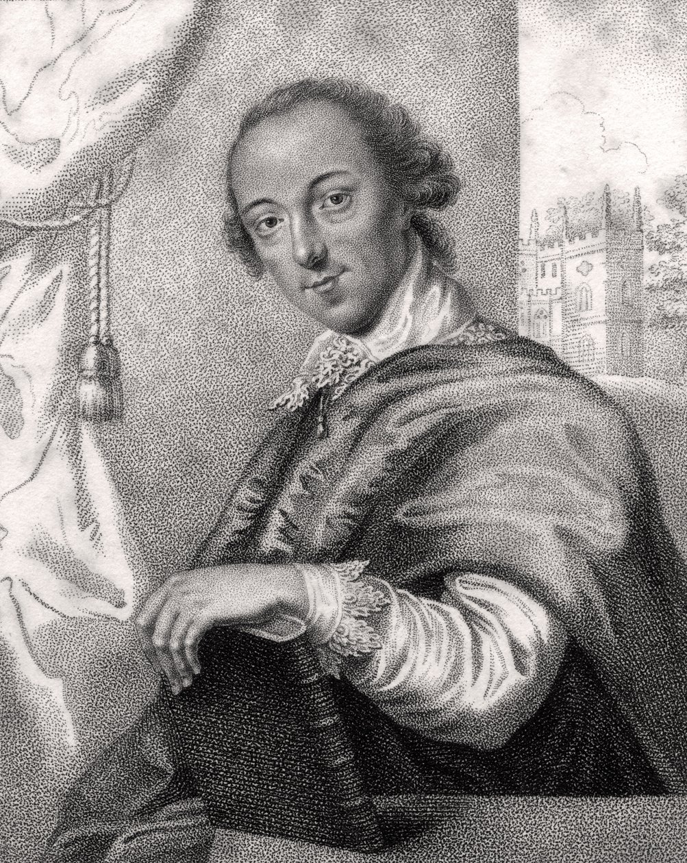 Horace Walpole, graviert von Bocquet, aus 
