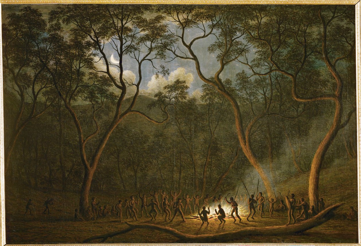 Mondscheintanz der Aborigines von Van Diemen Land, Tasmanien von John Glover