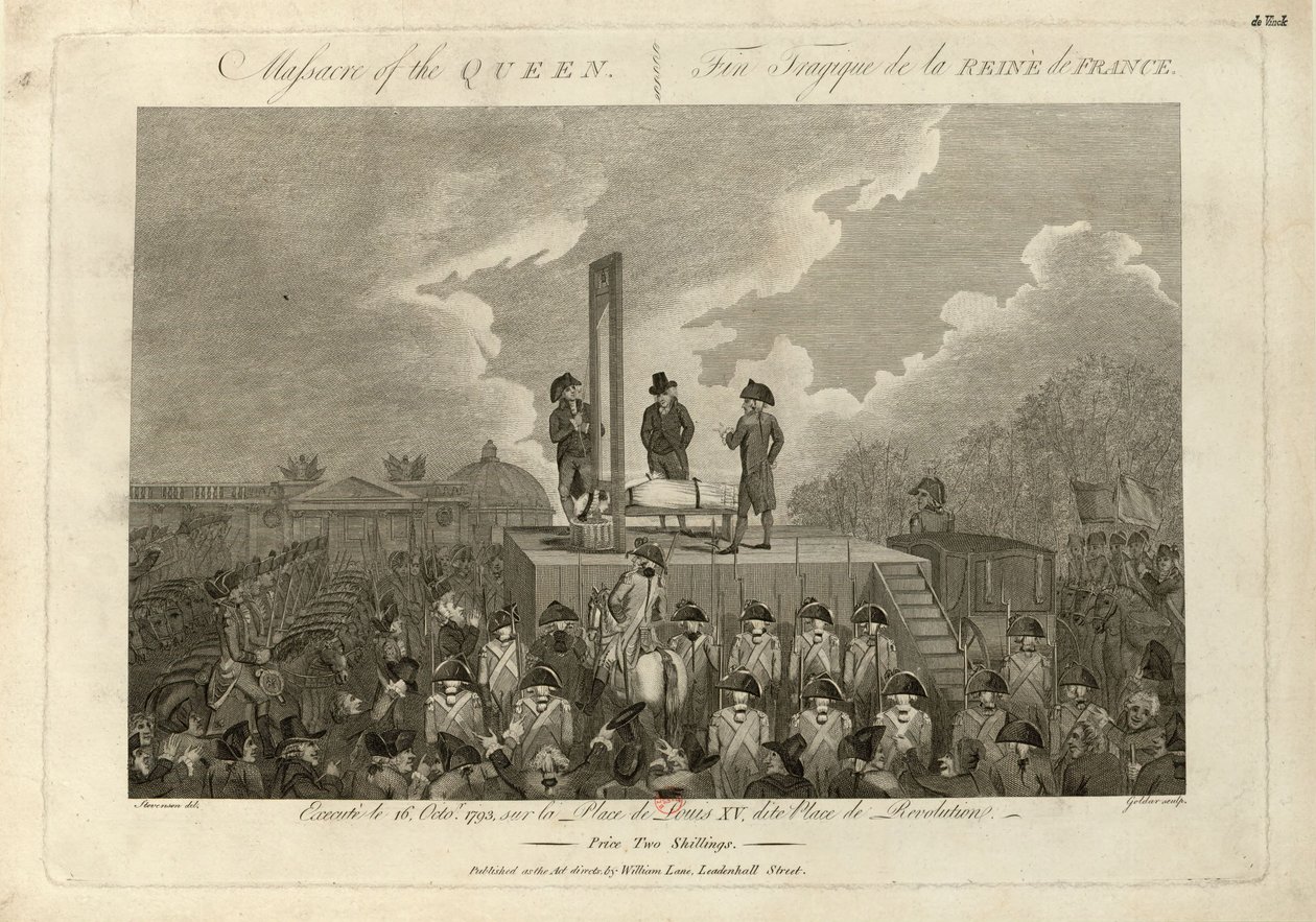 Die Hinrichtung von Marie Antoinette am 16. Oktober 1793, 1793-1794 von John Goldar