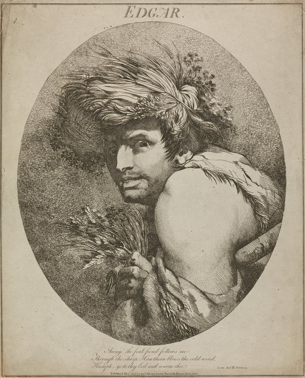 Edgar, "König Lear", Akt III, Szene III von John Hamilton Mortimer