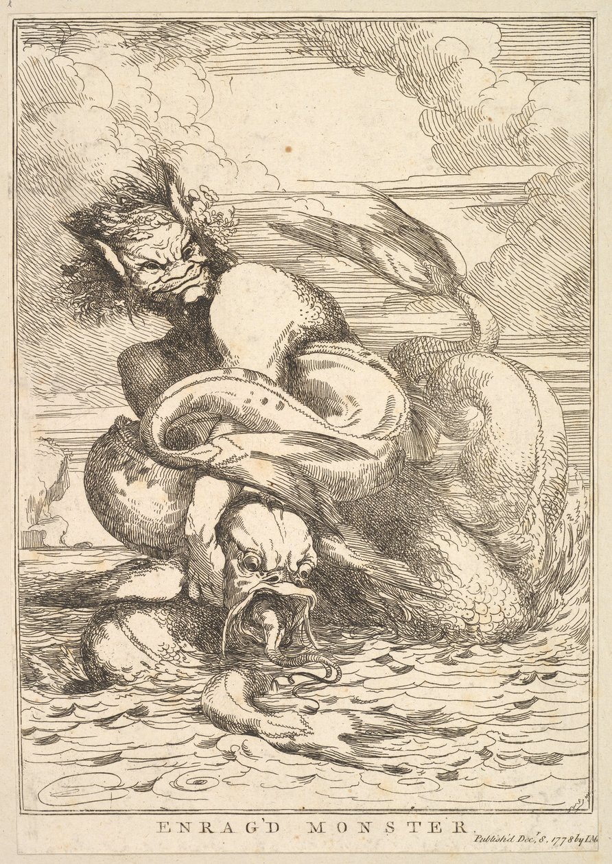Wütendes Monster aus Fünfzehn Radierungen Sir Joshua Reynolds gewidmet, 8. Dezember 1778 von John Hamilton Mortimer