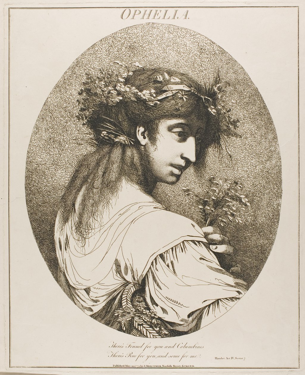 Ophelia, aus Zwölf Charaktere von Shakespeare von John Hamilton Mortimer