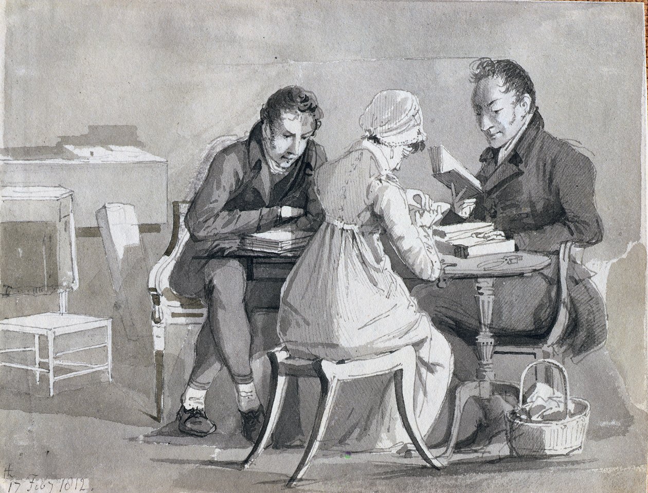 Ein Abend beim Lesen, 17. Februar 1812 von John Harden
