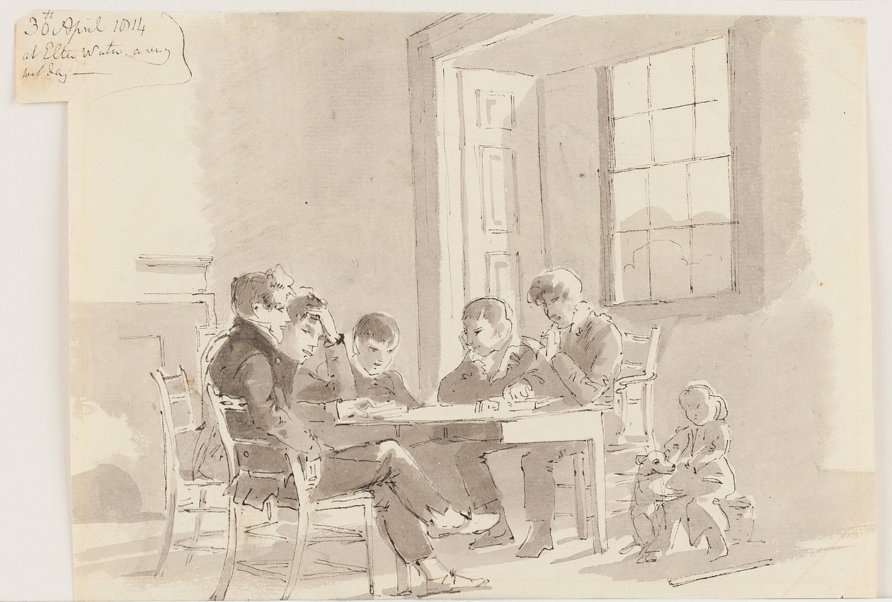 Jungen lesen in Storrs, Elterwater, 1814 von John Harden