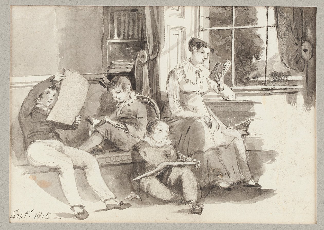 Jessy und drei Kinder, 1815 von John Harden