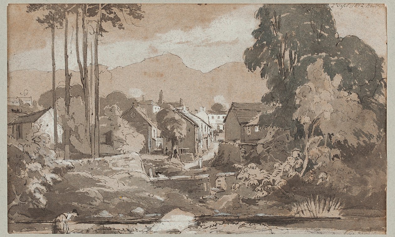 Blick nach Osten auf Ambleside, 1812 von John Harden