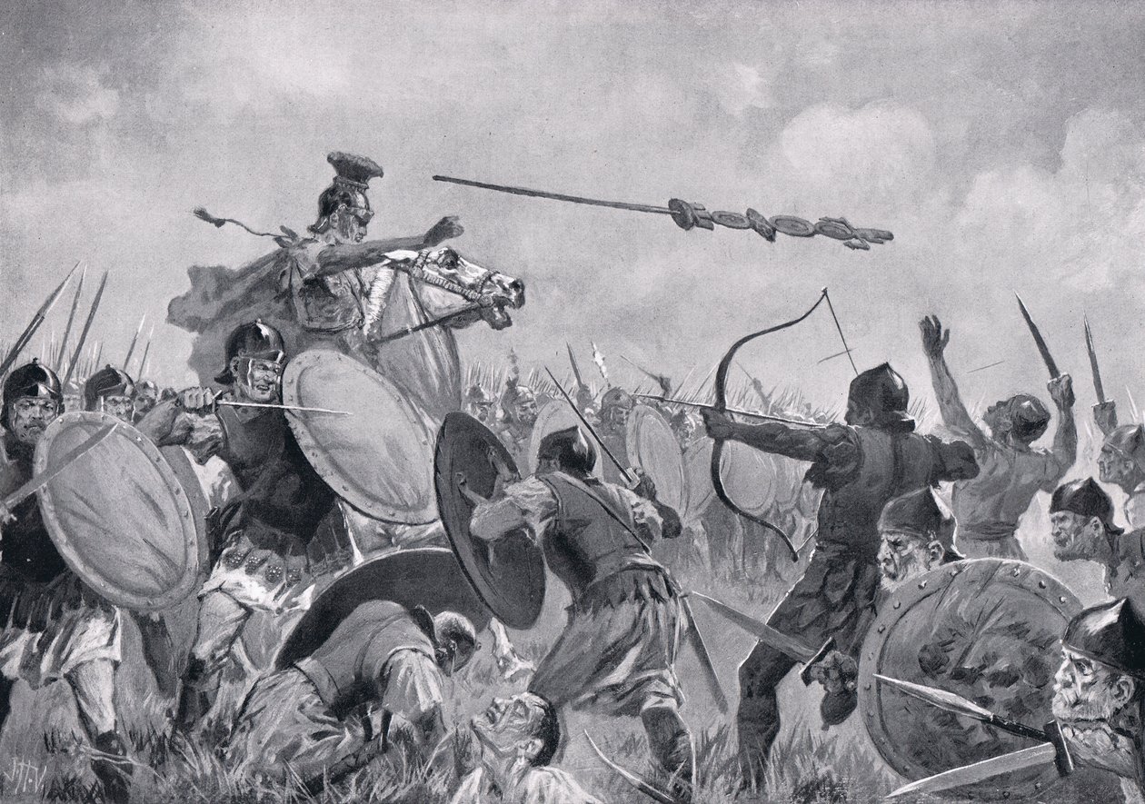 Eine römische Schlacht mit den Volskern von John Harris Valda