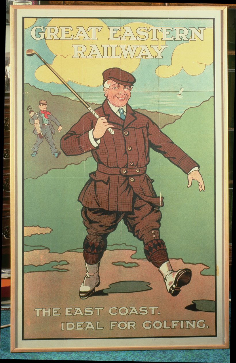 Die Ostküste: Ideal zum Golfen. Plakat für die Great Eastern Railway von John Hassall
