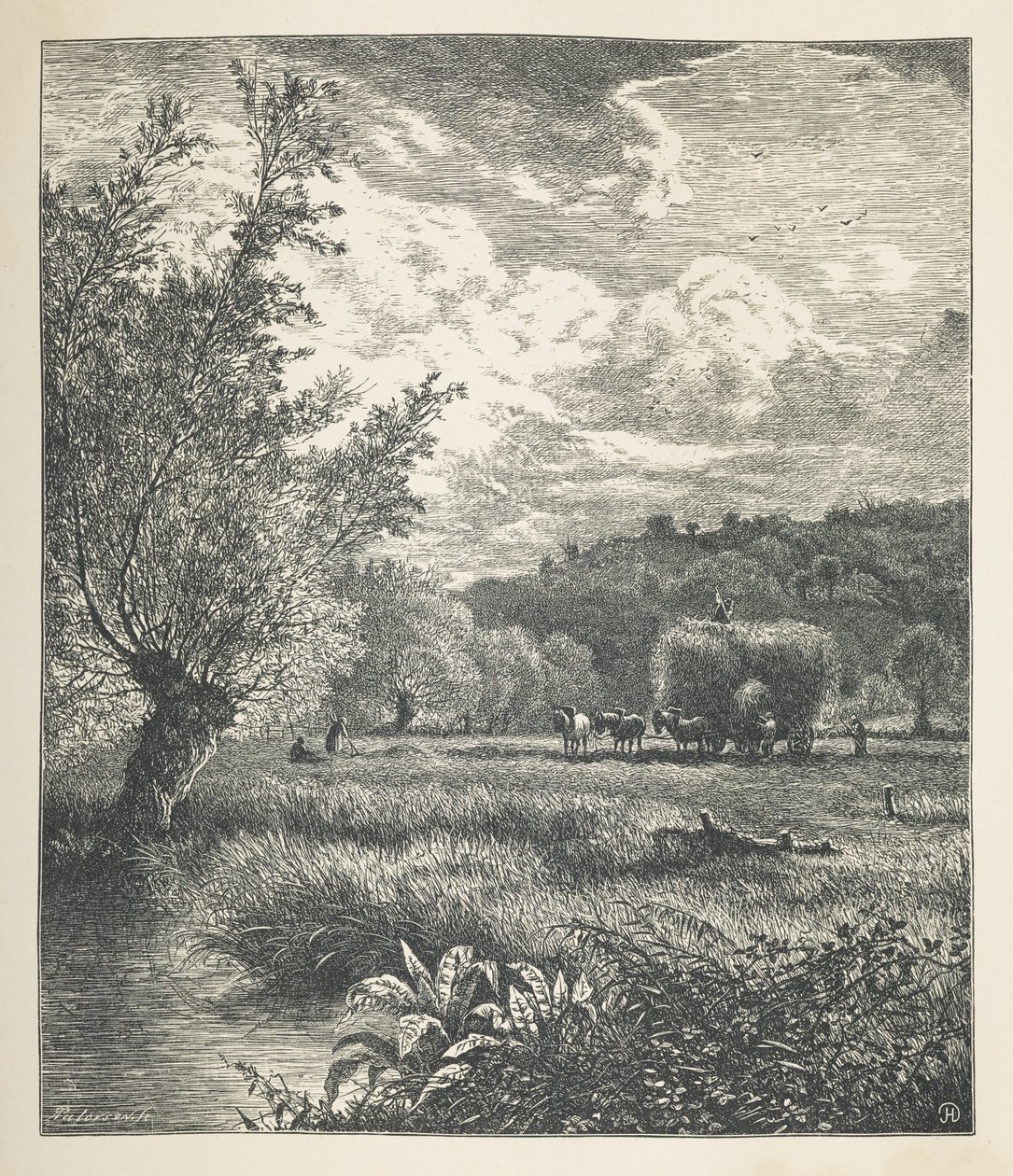 Tafel 10. Ein Heuhaufen auf einem Wagen. Nature Pictures. Eine Serie von dreißig Originalillustrationen, auf Holz gezeichnet von J. H. Dell und graviert von R. Paterson. John Henry Dell von John Henry Dell