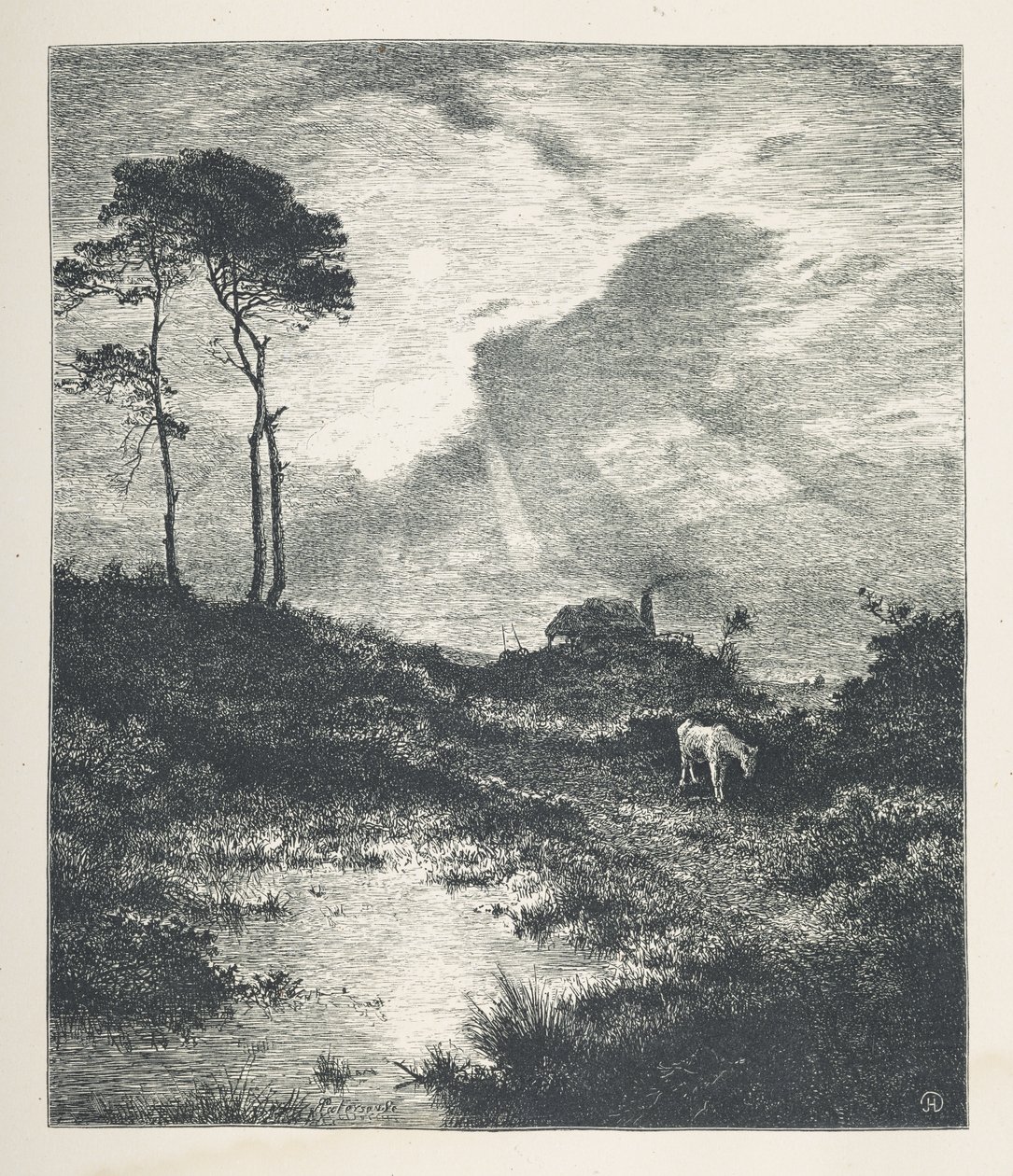Tafel 15. Eine pastorale Szene. Nature Pictures. Eine Serie von dreißig Originalillustrationen, auf Holz gezeichnet von J. H. Dell und graviert von R. Paterson. John Henry Dell von John Henry Dell